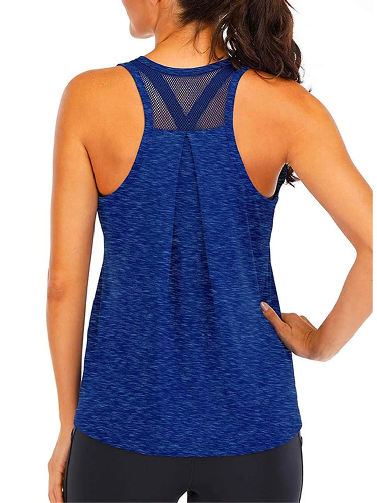 Women’s Sleeveless Yoga Shirt – Loose Quick-Dry Fitness Tank Top
