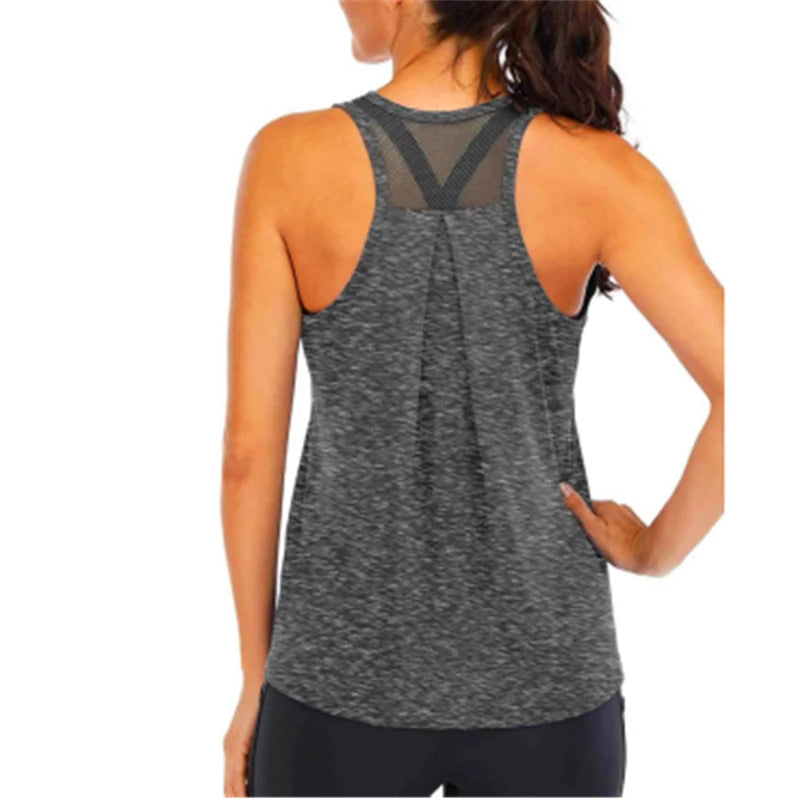 Women’s Sleeveless Yoga Shirt – Loose Quick-Dry Fitness Tank Top