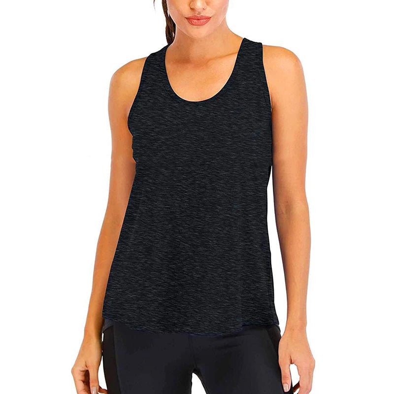 Women’s Sleeveless Yoga Shirt – Loose Quick-Dry Fitness Tank Top