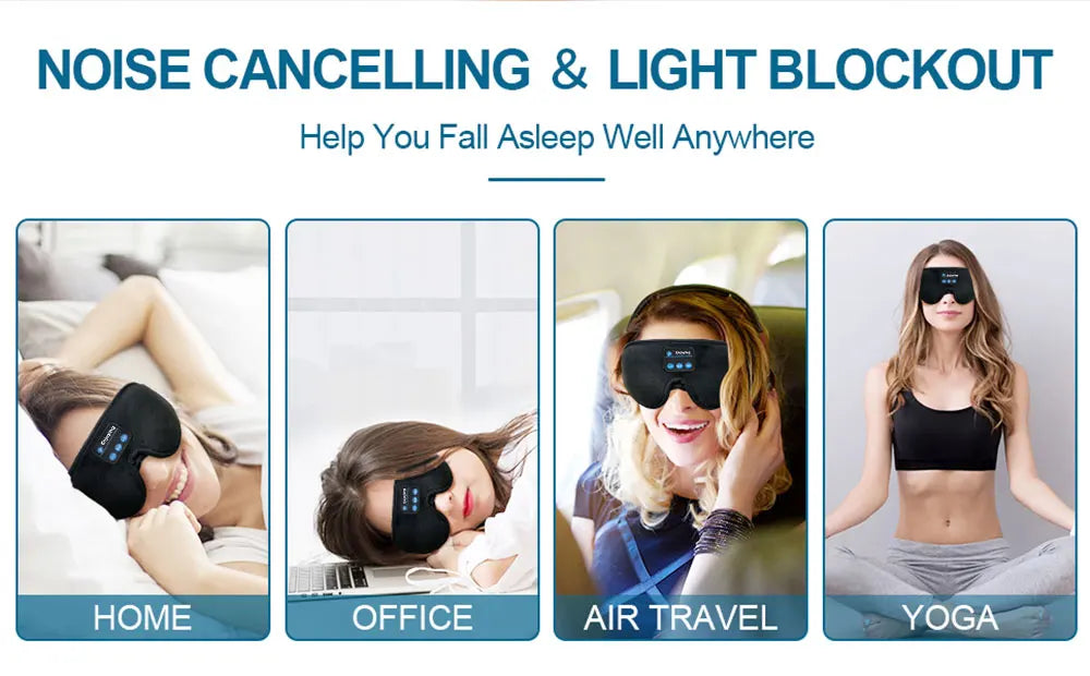 Bluetooth Sleep Mask with Built-in HD Headphones and 3D Eye Cover