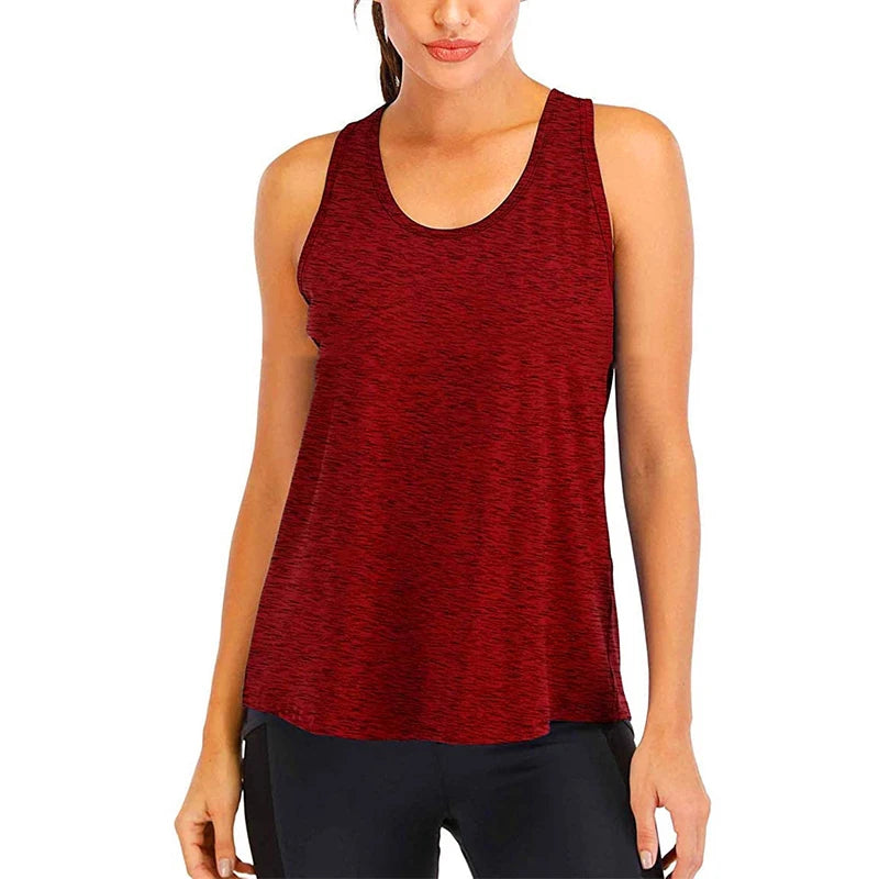 Women’s Sleeveless Yoga Shirt – Loose Quick-Dry Fitness Tank Top