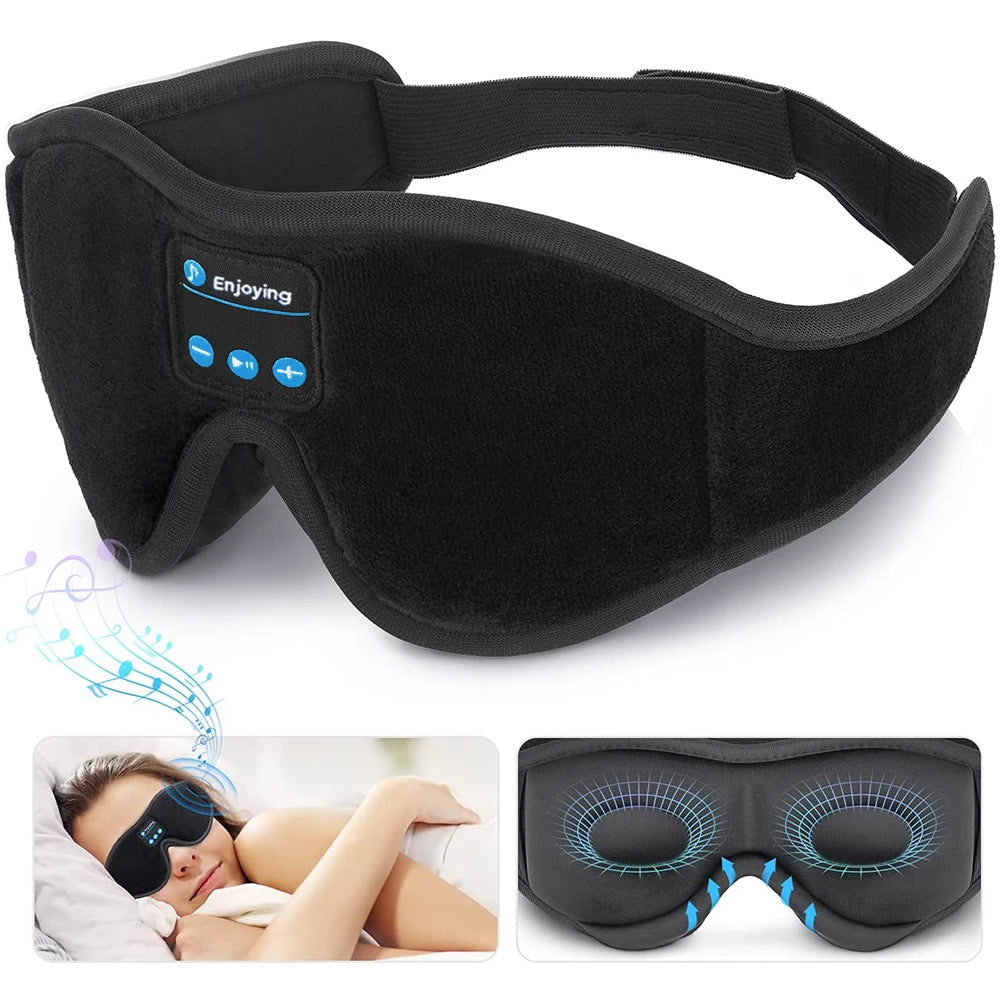 Bluetooth Sleep Mask with Built-in HD Headphones and 3D Eye Cover