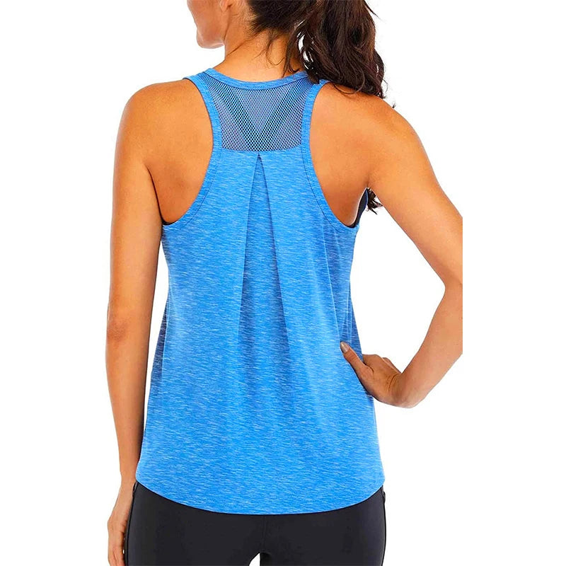Women’s Sleeveless Yoga Shirt – Loose Quick-Dry Fitness Tank Top
