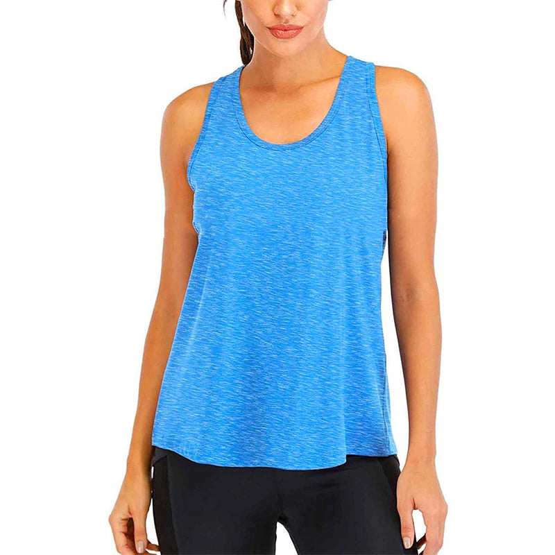 Women’s Sleeveless Yoga Shirt – Loose Quick-Dry Fitness Tank Top