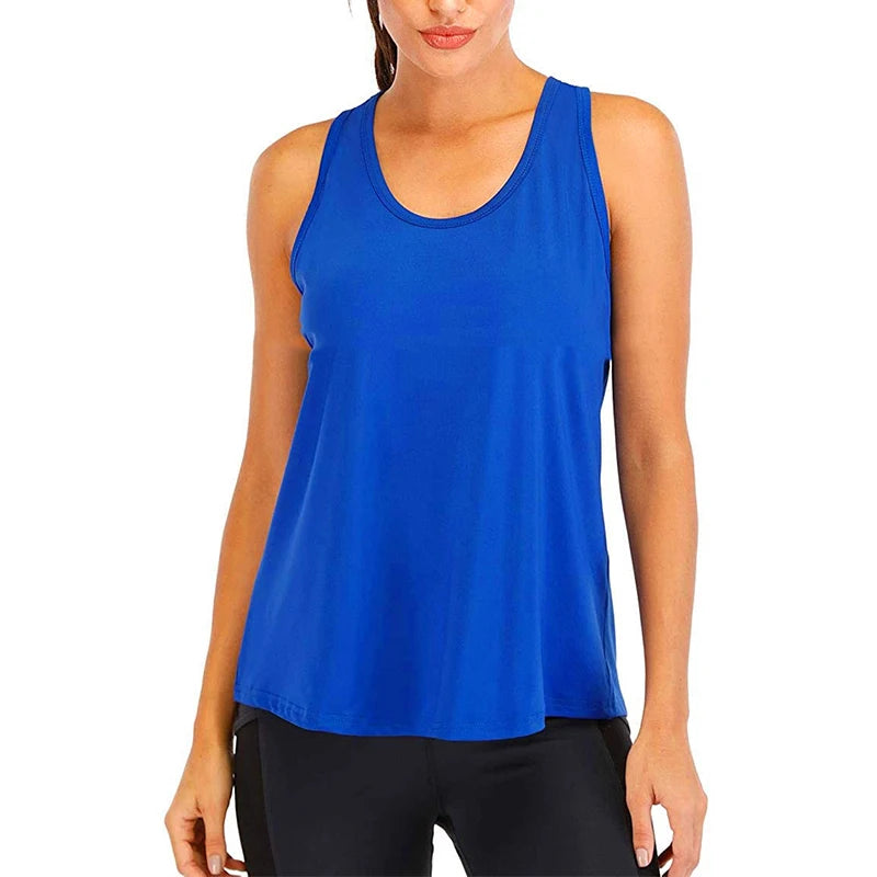 Women’s Sleeveless Yoga Shirt – Loose Quick-Dry Fitness Tank Top