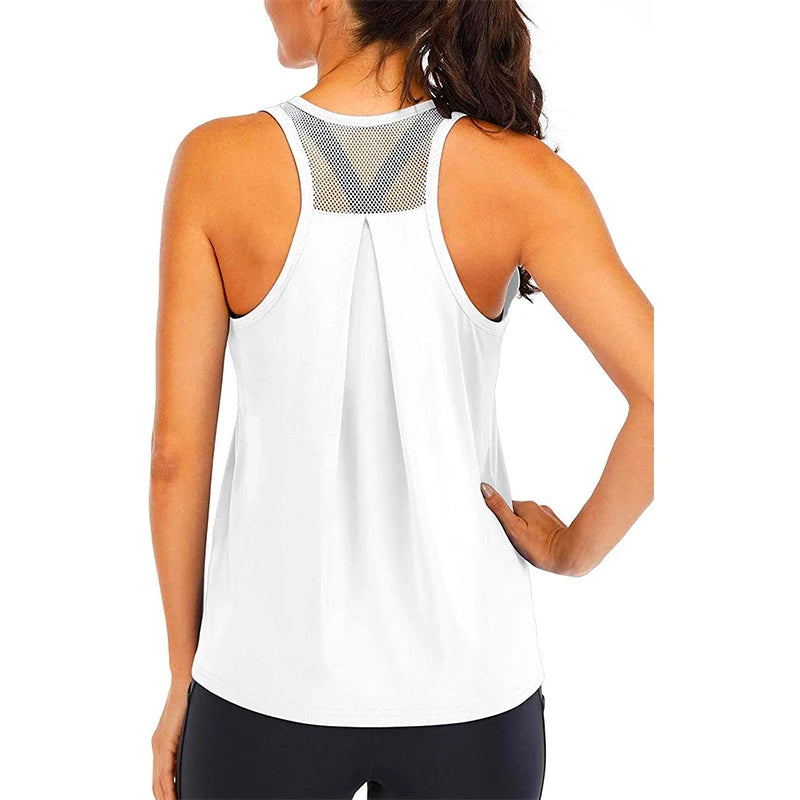 Women’s Sleeveless Yoga Shirt – Loose Quick-Dry Fitness Tank Top