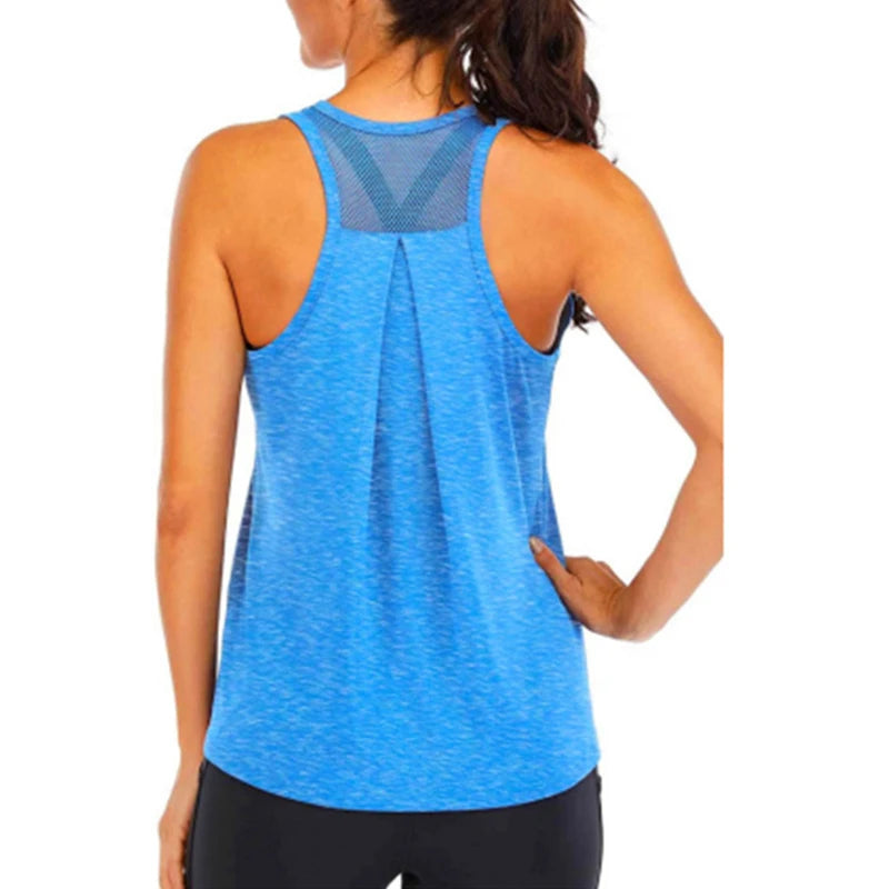 Women’s Sleeveless Yoga Shirt – Loose Quick-Dry Fitness Tank Top