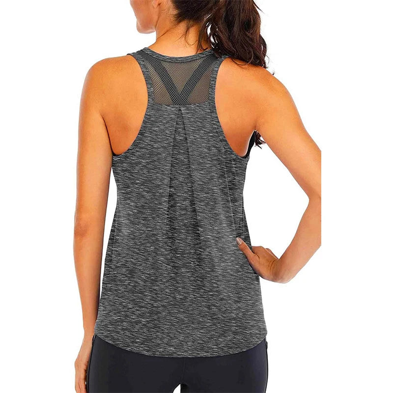 Women’s Sleeveless Yoga Shirt – Loose Quick-Dry Fitness Tank Top