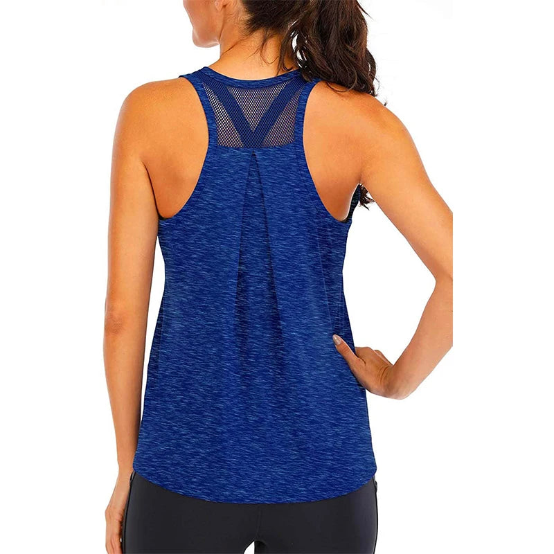 Women’s Sleeveless Yoga Shirt – Loose Quick-Dry Fitness Tank Top