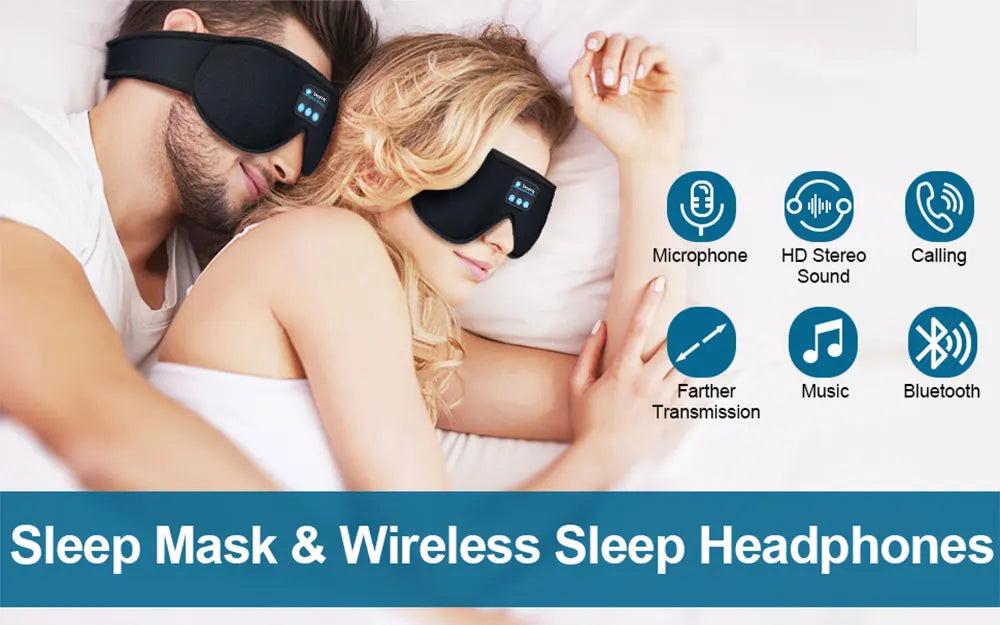 Bluetooth Sleep Mask with Built-in HD Headphones and 3D Eye Cover
