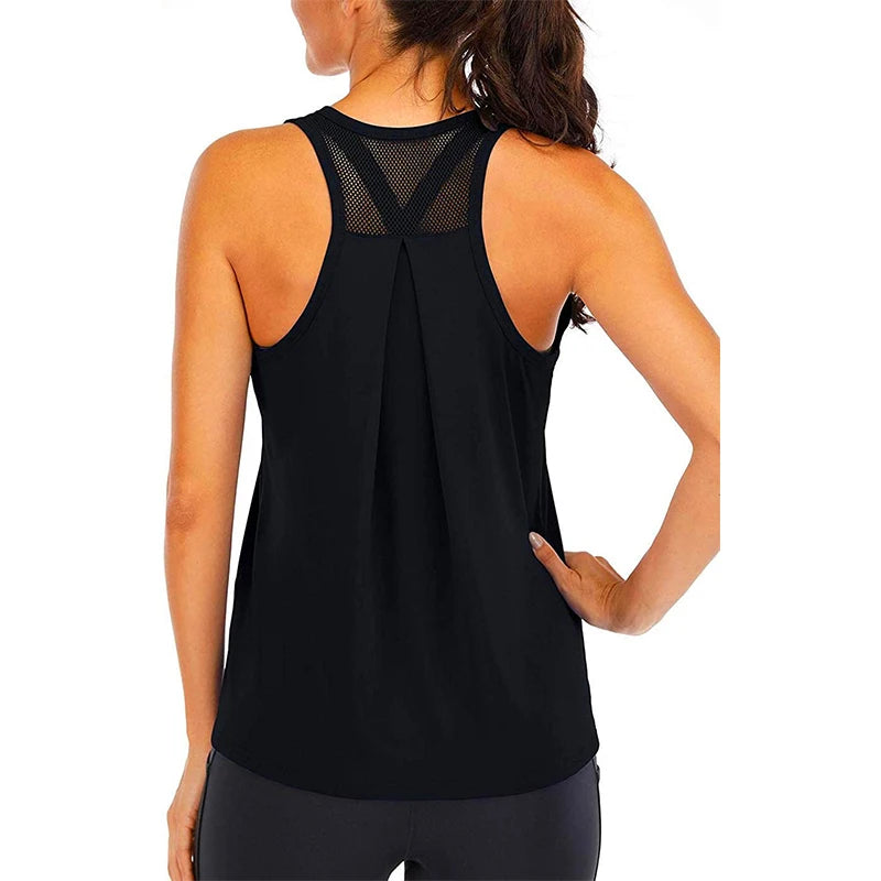 Women’s Sleeveless Yoga Shirt – Loose Quick-Dry Fitness Tank Top
