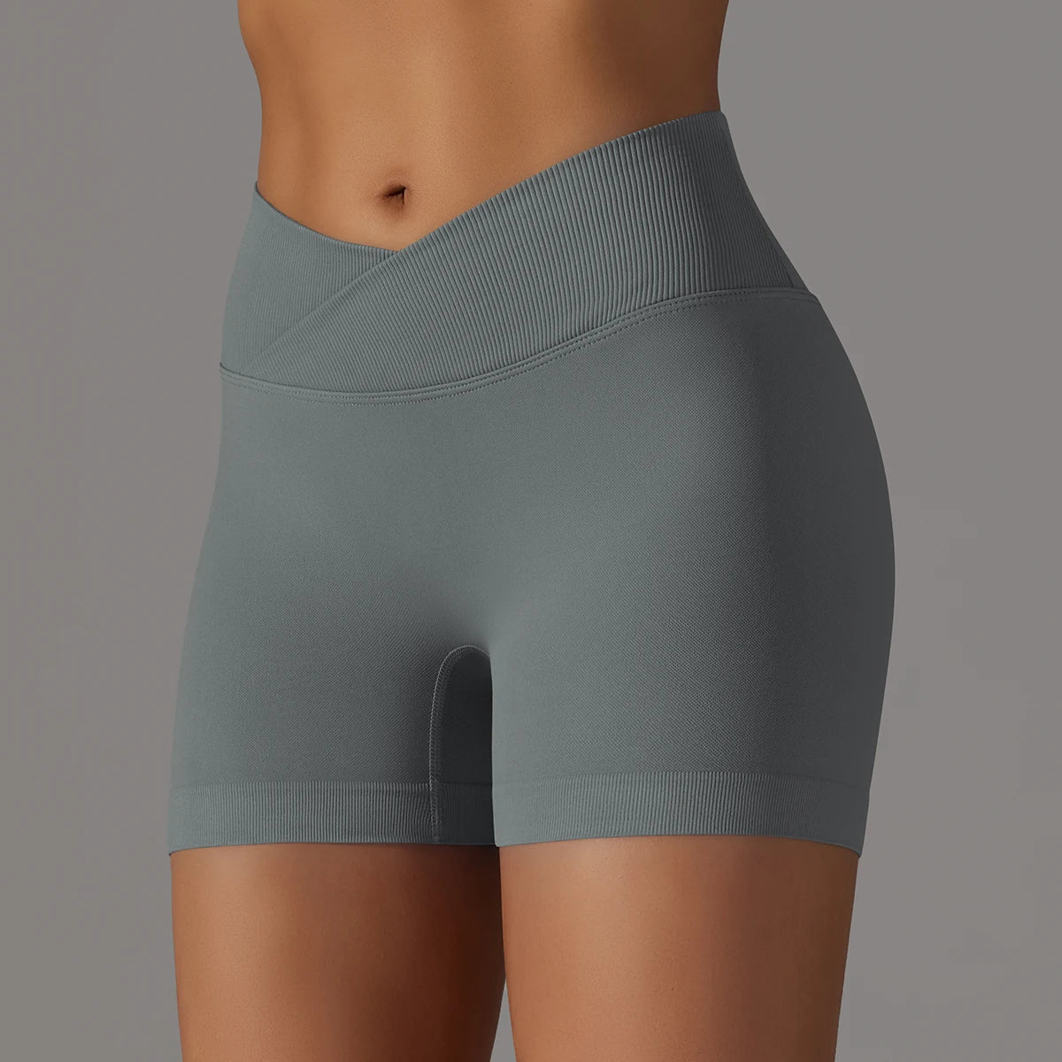 Women’s High Waist Crossover Yoga Shorts