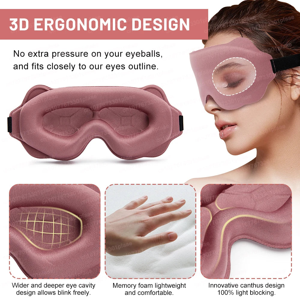 3D Memory Foam Sleep Mask – Light Blocking Eyeshade