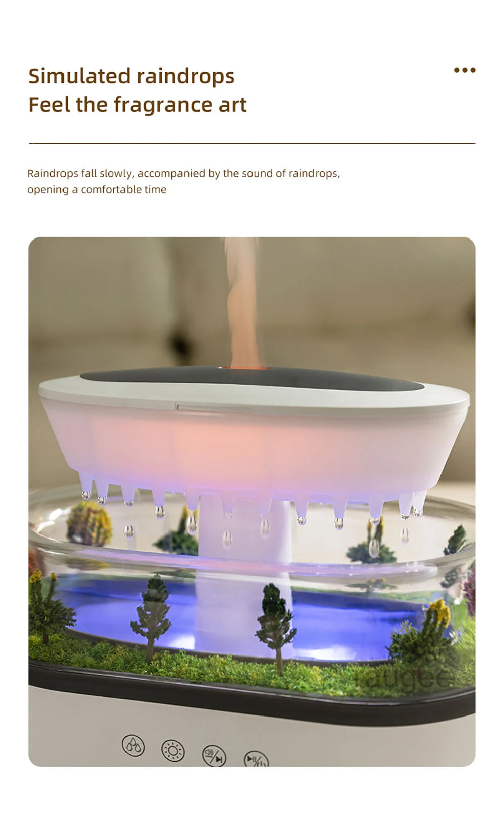 Aroma Humidifier with Raindrop Design