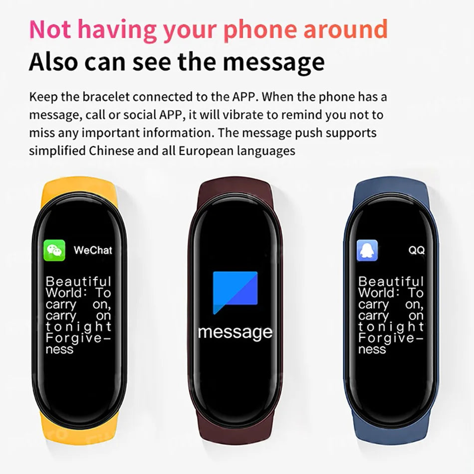 M6 Smart Watch – Fitness Tracker Bracelet with Heart Rate & Blood Pressure Monitor