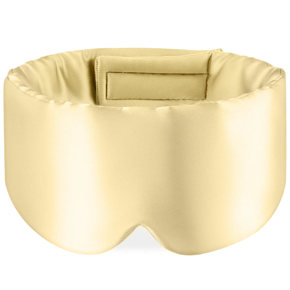 100% Mulberry Silk Sleep Mask – Soft Padded Travel Eyepatch