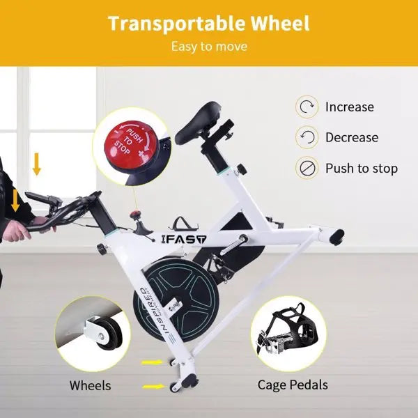 Home Exercise Bike – Indoor Cycling with LCD Display & Comfort Seat