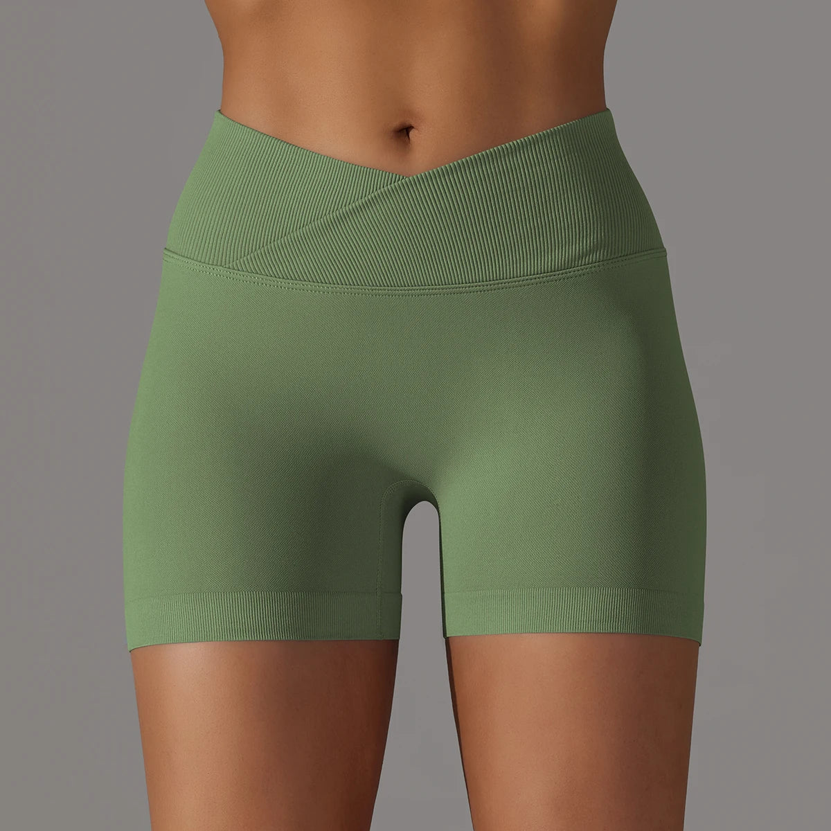 Women’s High Waist Crossover Yoga Shorts