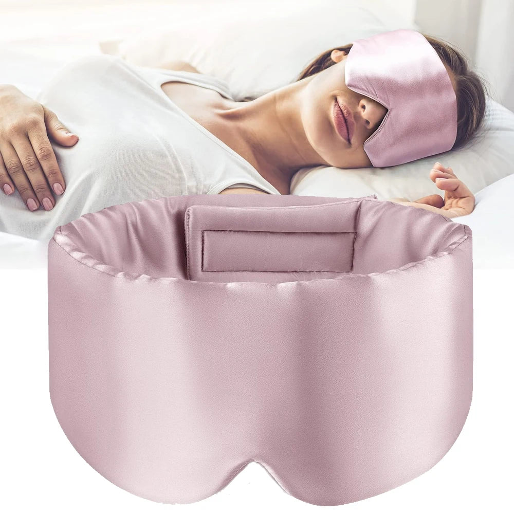 100% Mulberry Silk Sleep Mask – Soft Padded Travel Eyepatch
