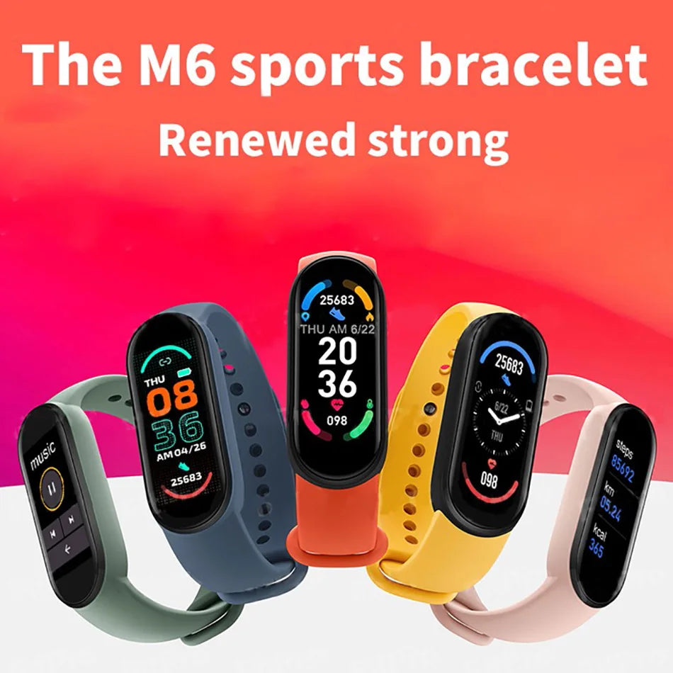 M6 Smart Watch – Fitness Tracker Bracelet with Heart Rate & Blood Pressure Monitor