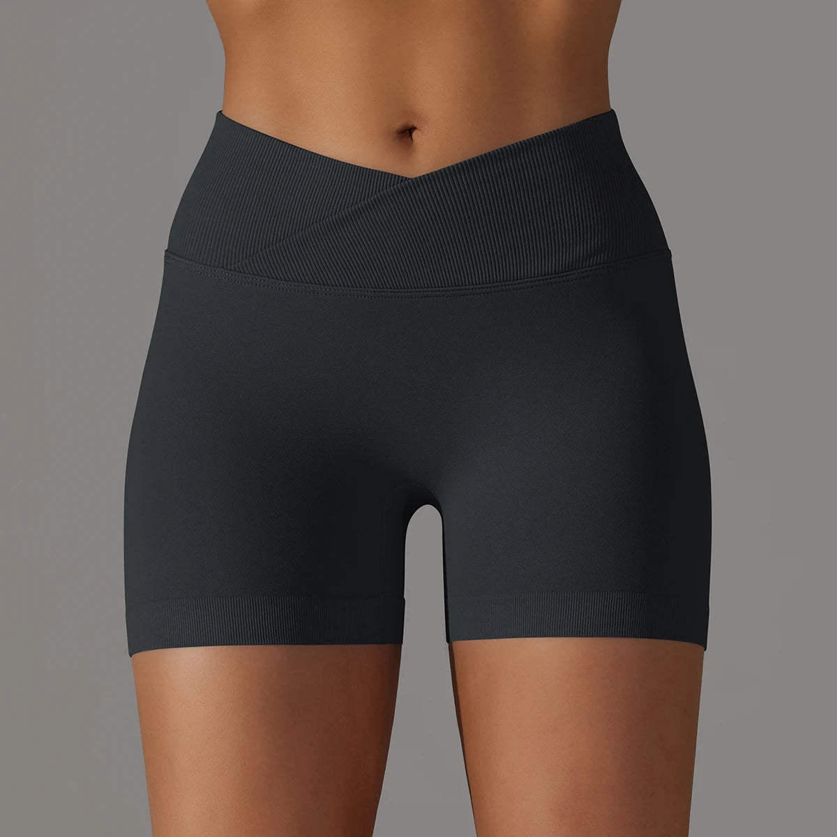 Women’s High Waist Crossover Yoga Shorts