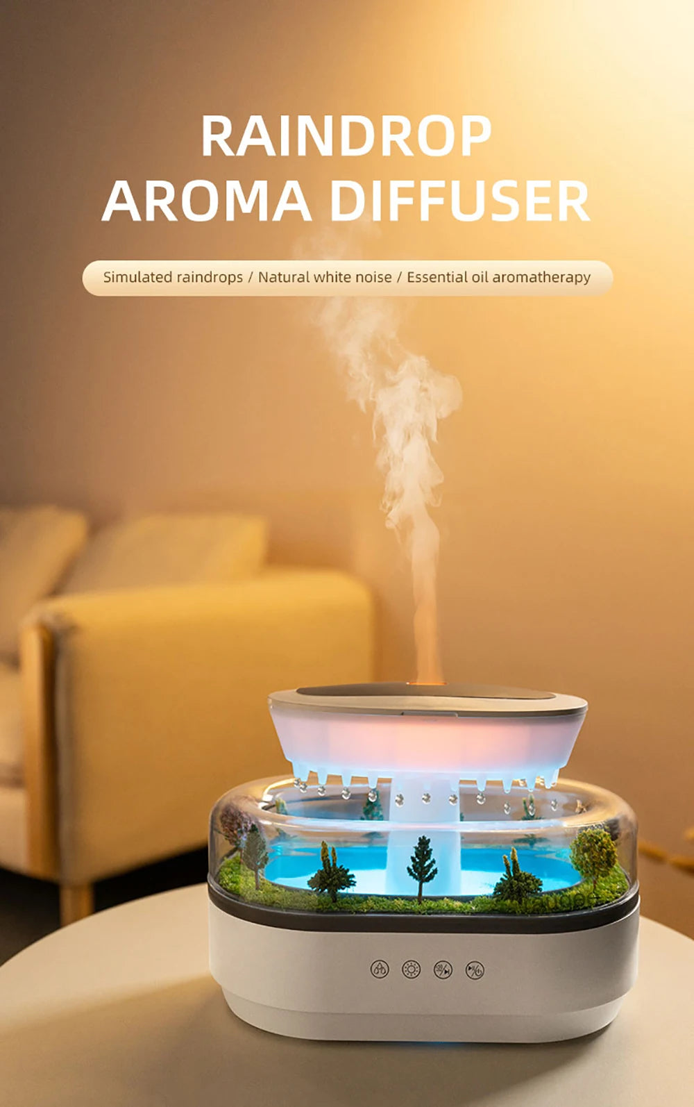 Aroma Humidifier with Raindrop Design