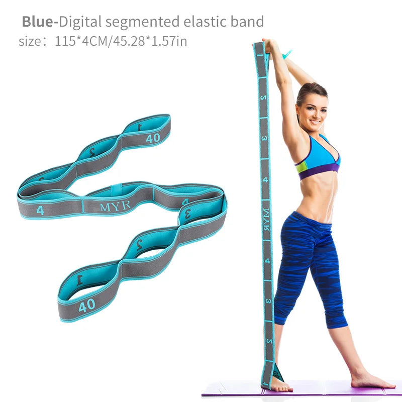 Elastic Yoga Stretching Strap with Loops