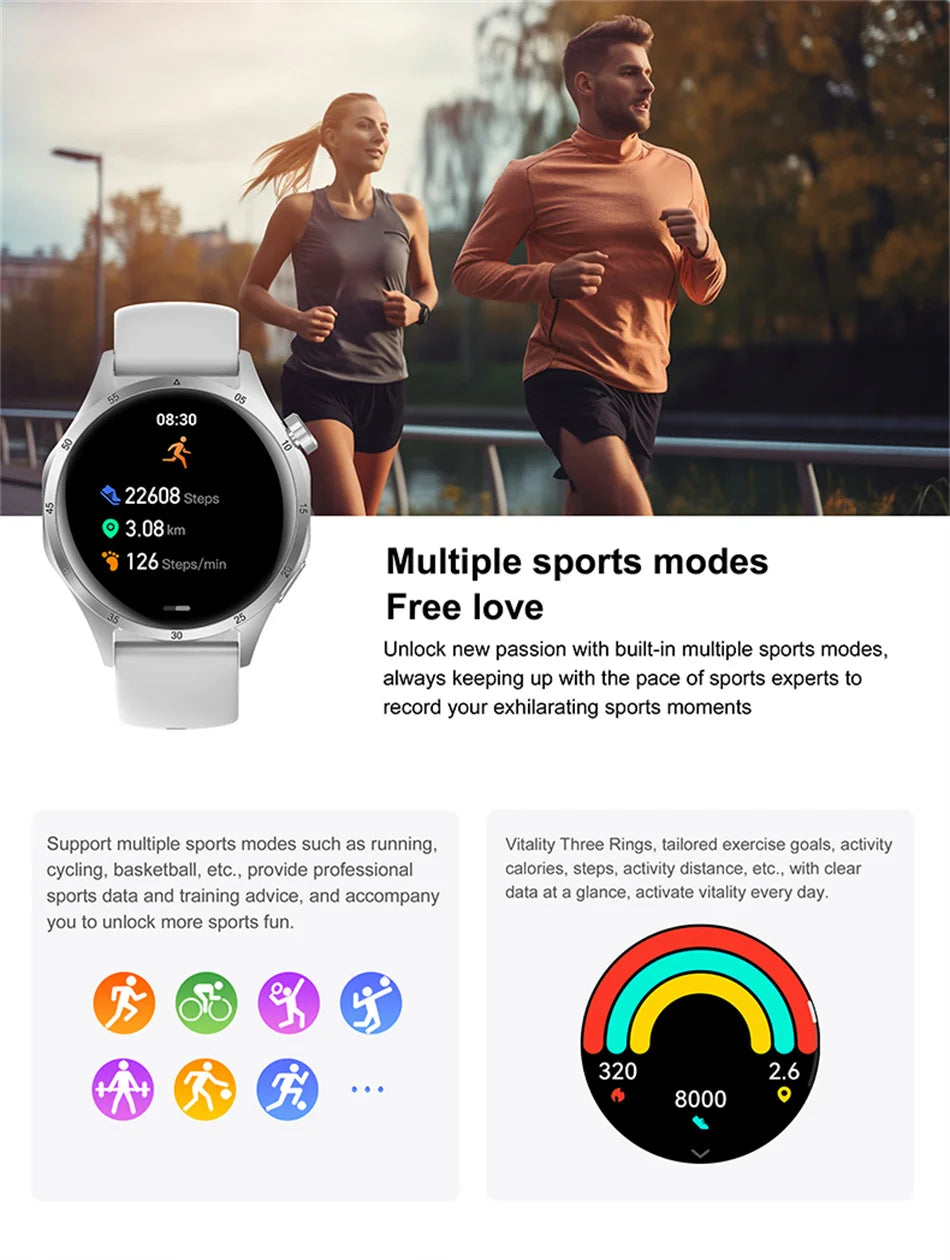 GT5 PRO GPS Sports Smartwatch with AMOLED HD Display & Bluetooth Call