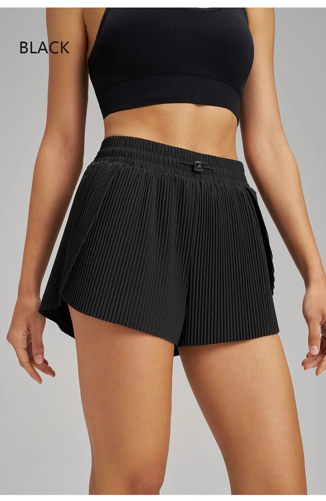 Women’s Sports Yoga Skirt Shorts – Pleated 2-in-1 Quick-Dry Fitness Pants