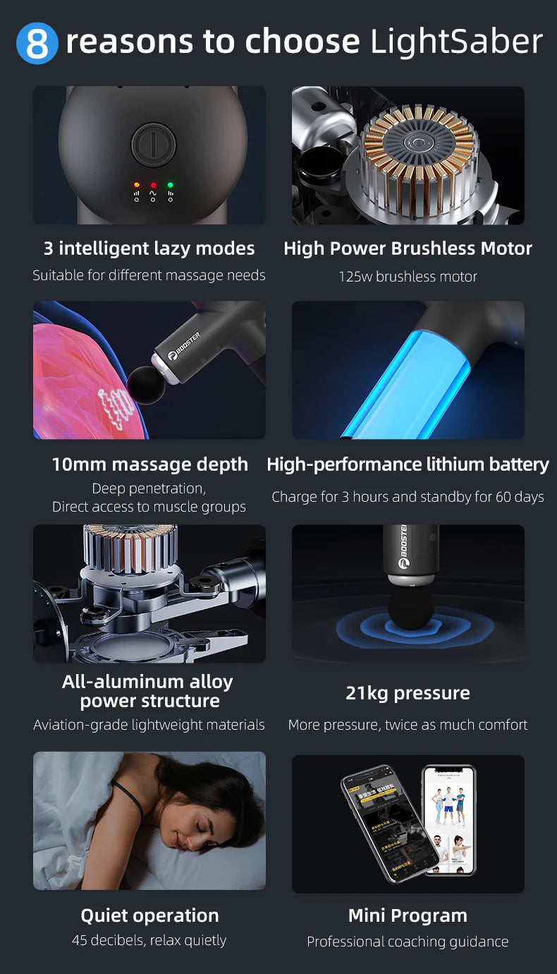 Booster Electric Massage Gun – Smart Fascia Muscle Relaxation