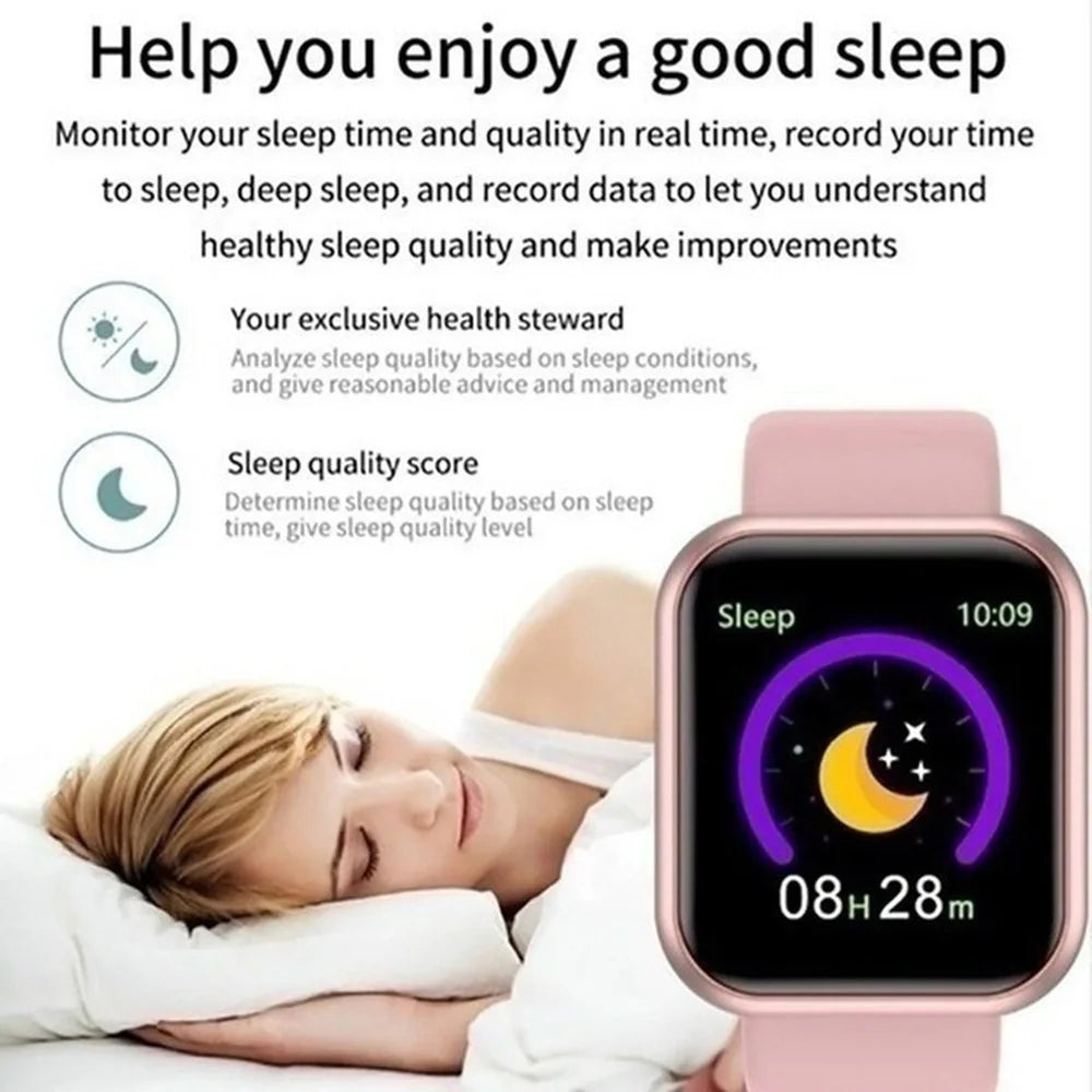 Y68 D20 Smartwatch with Bluetooth, Fitness Tracker & Sleep Monitor