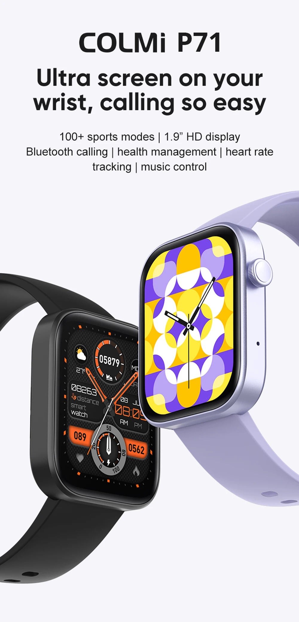 COLMI P71 Smartwatch – Voice Calling & Health Monitoring