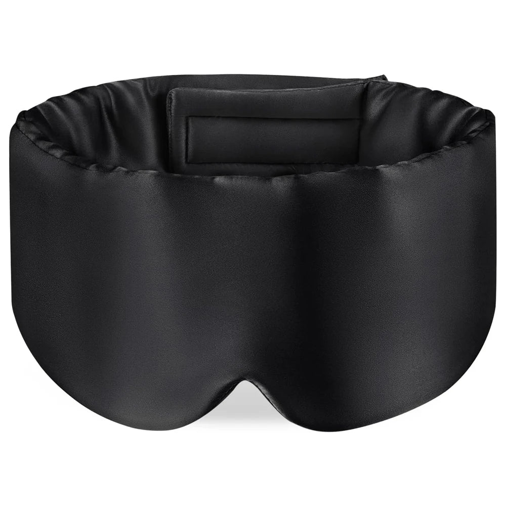 100% Mulberry Silk Sleep Mask – Soft Padded Travel Eyepatch