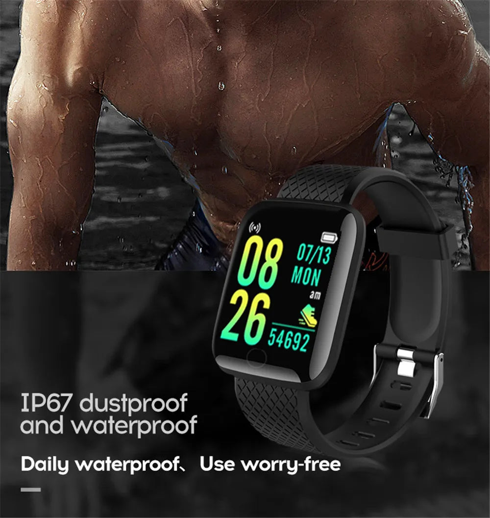 Smart Fitness Watch with Bluetooth, Pedometer, and Music Control – Model 116