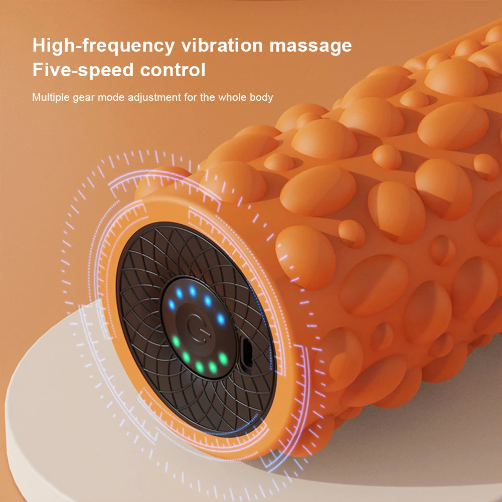 Electric Vibrating Foam Roller – Rechargeable 5-Mode Muscle Massager