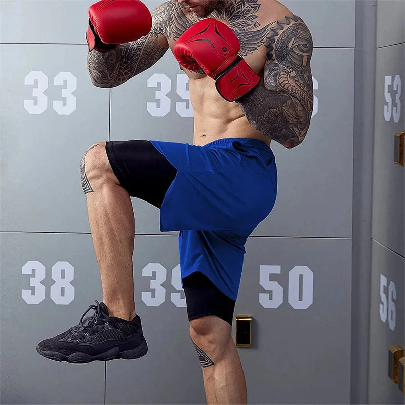 Men’s Multi-Pocket Fitness & Running Shorts – Casual Beach & Sports