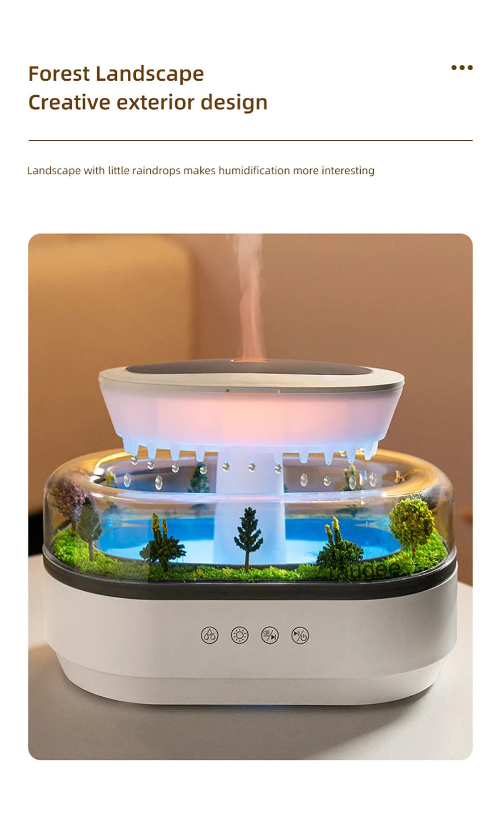 Aroma Humidifier with Raindrop Design