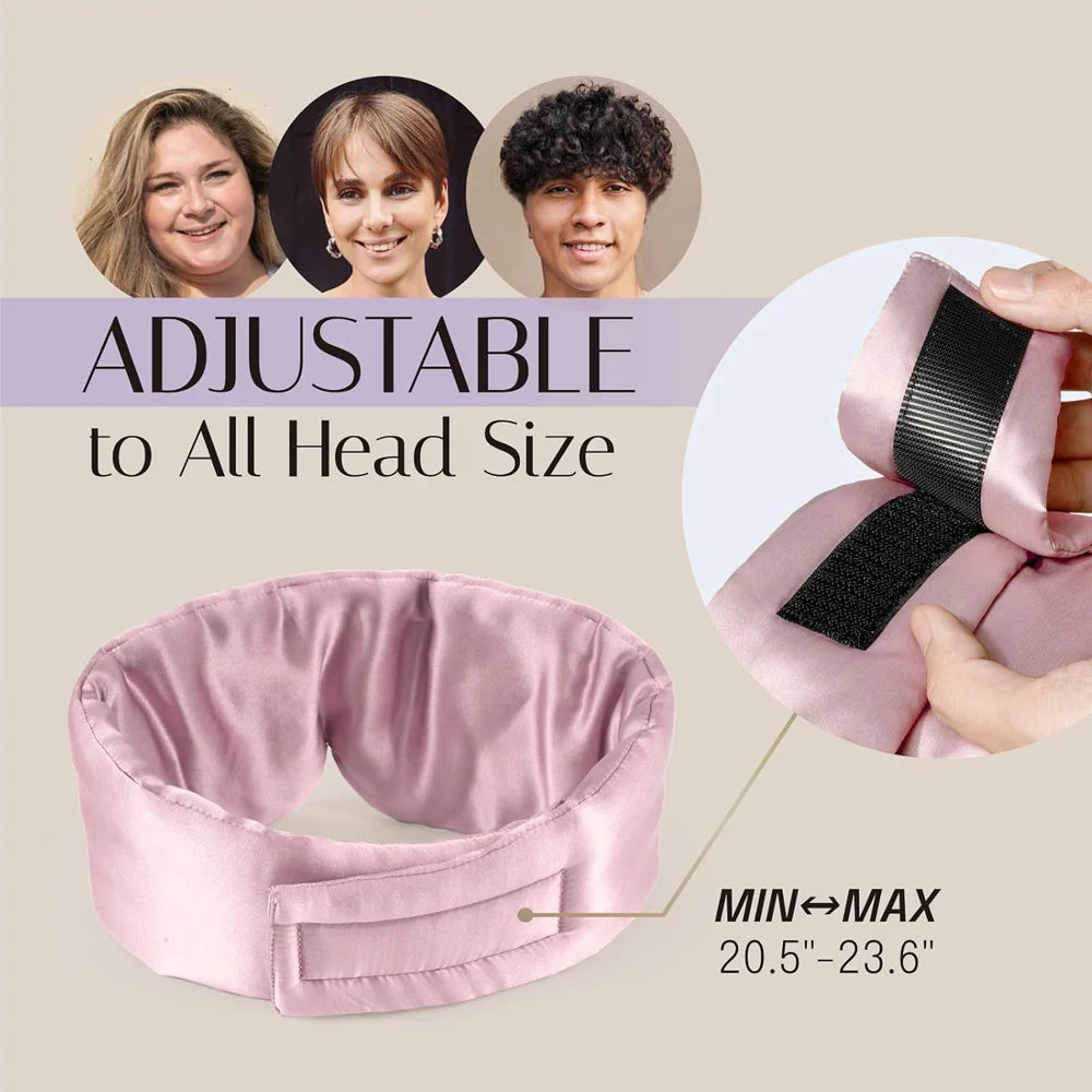 100% Mulberry Silk Sleep Mask – Soft Padded Travel Eyepatch