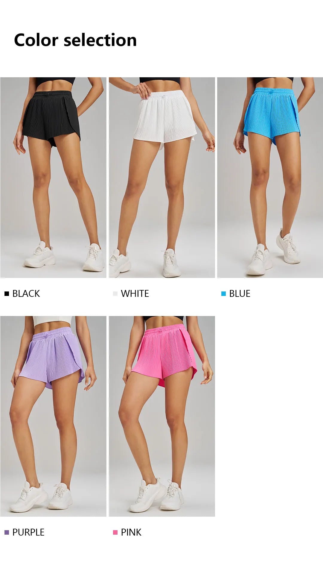 Women’s Sports Yoga Skirt Shorts – Pleated 2-in-1 Quick-Dry Fitness Pants