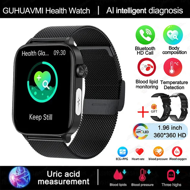 2025 ECG+PPG Smart Watch – Women’s Health & Vital Signs Tracker