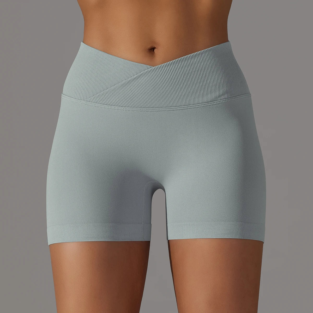 Women’s High Waist Crossover Yoga Shorts