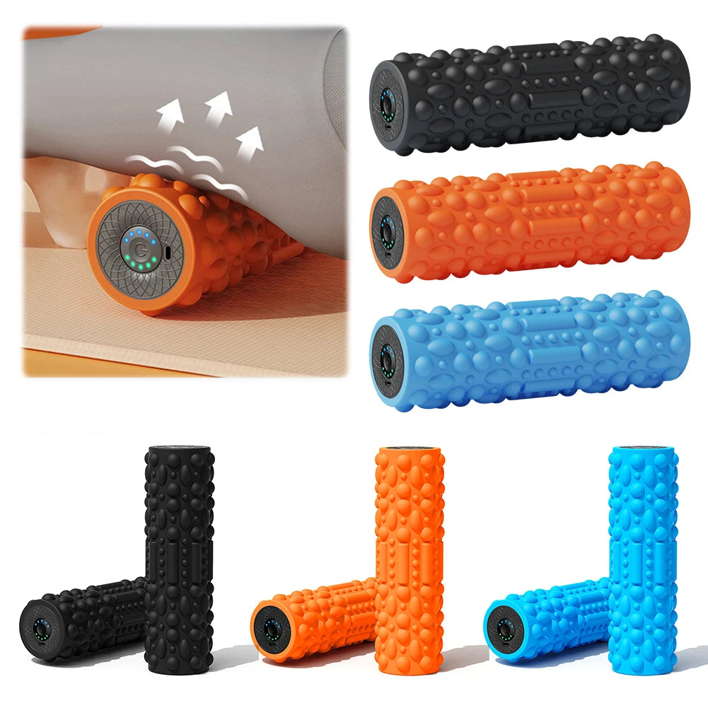 Electric Vibrating Foam Roller – Rechargeable 5-Mode Muscle Massager