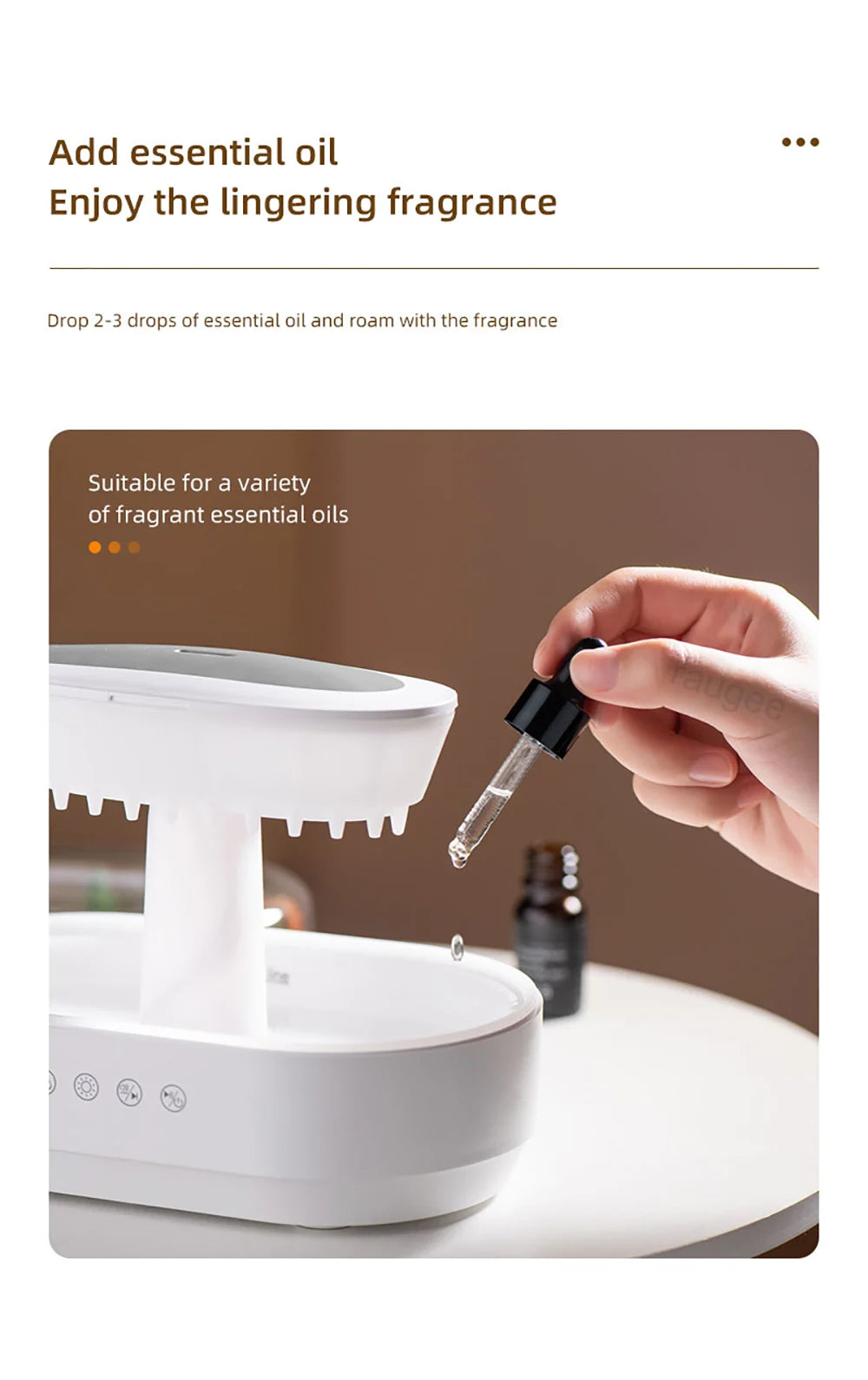 Aroma Humidifier with Raindrop Design