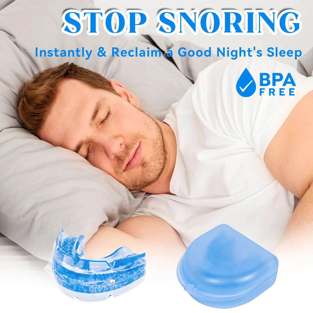 Anti-Snore Bruxism Mouth Guard – Sleep Apnea & Teeth Grinding Aid