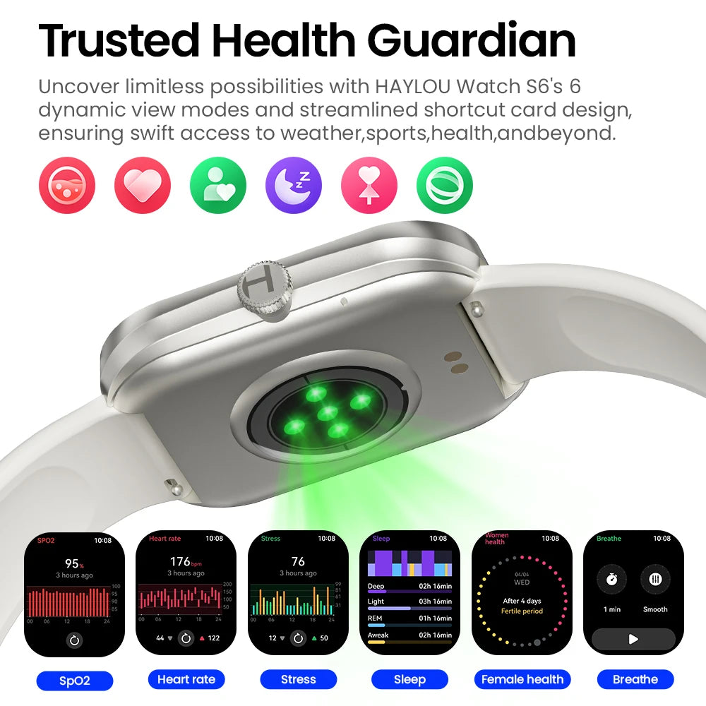 HAYLOU S6 Smart Watch – Voice Calling & Health Monitoring
