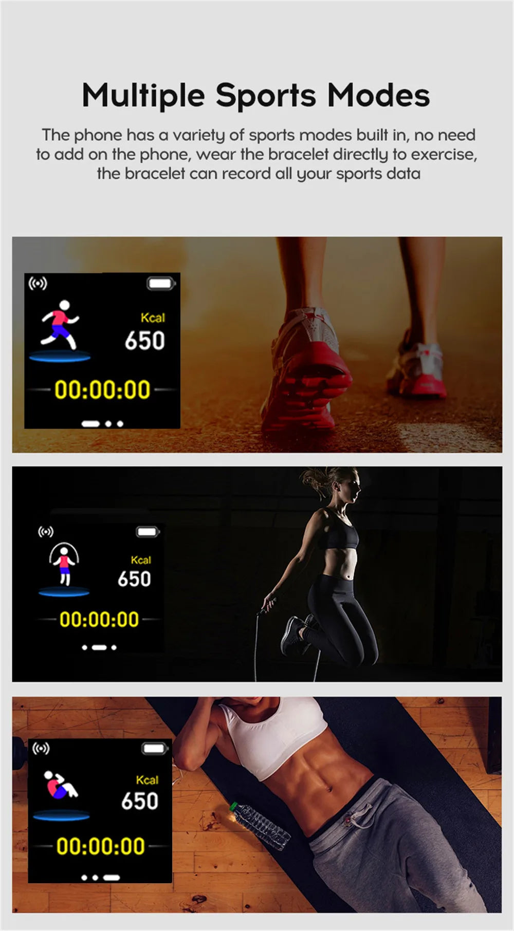 Smart Fitness Watch with Bluetooth, Pedometer, and Music Control – Model 116