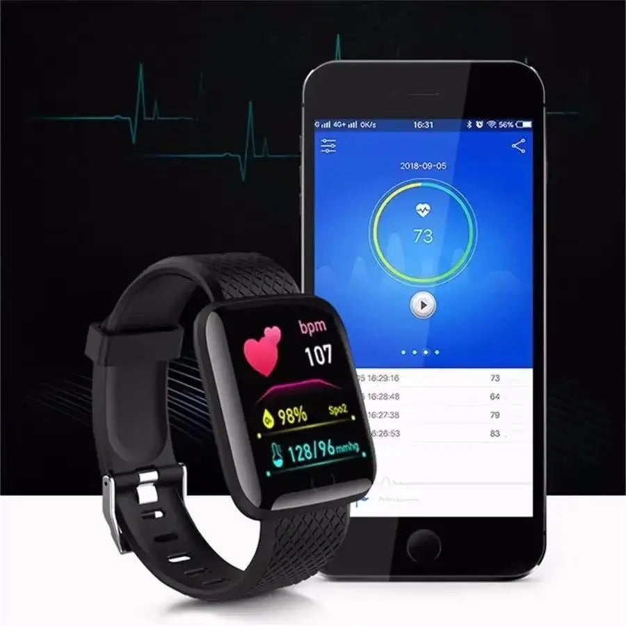 Smart Fitness Watch with Bluetooth, Pedometer, and Music Control – Model 116