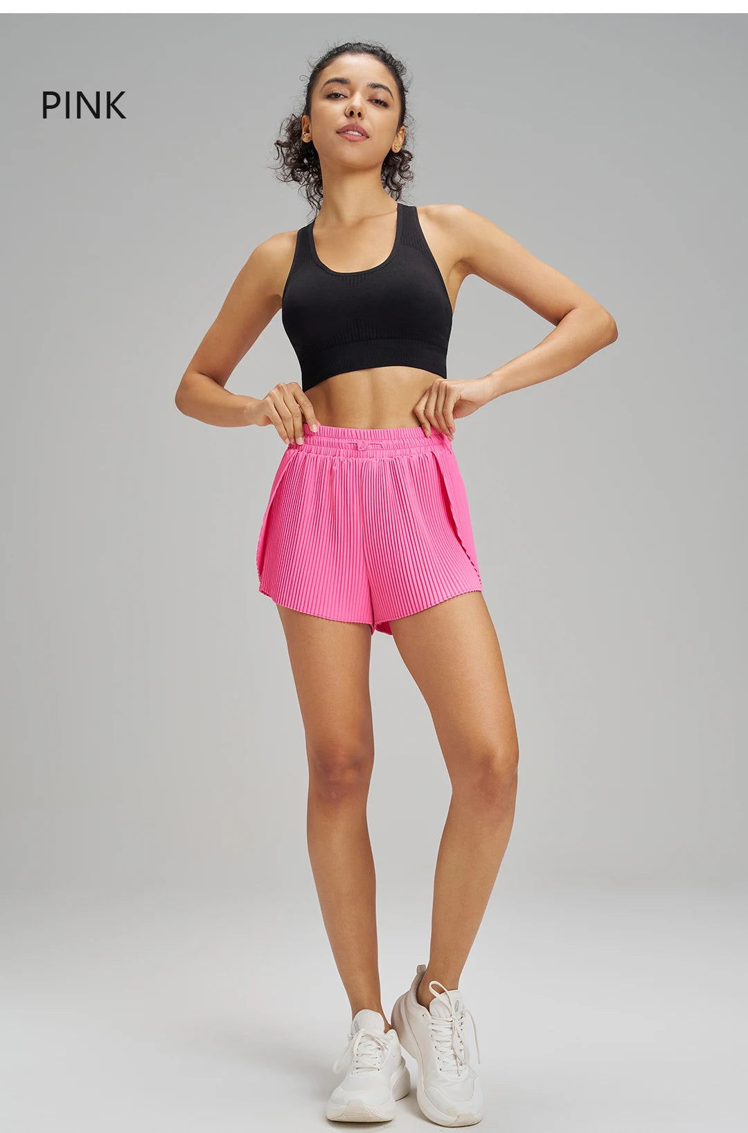 Women’s Sports Yoga Skirt Shorts – Pleated 2-in-1 Quick-Dry Fitness Pants
