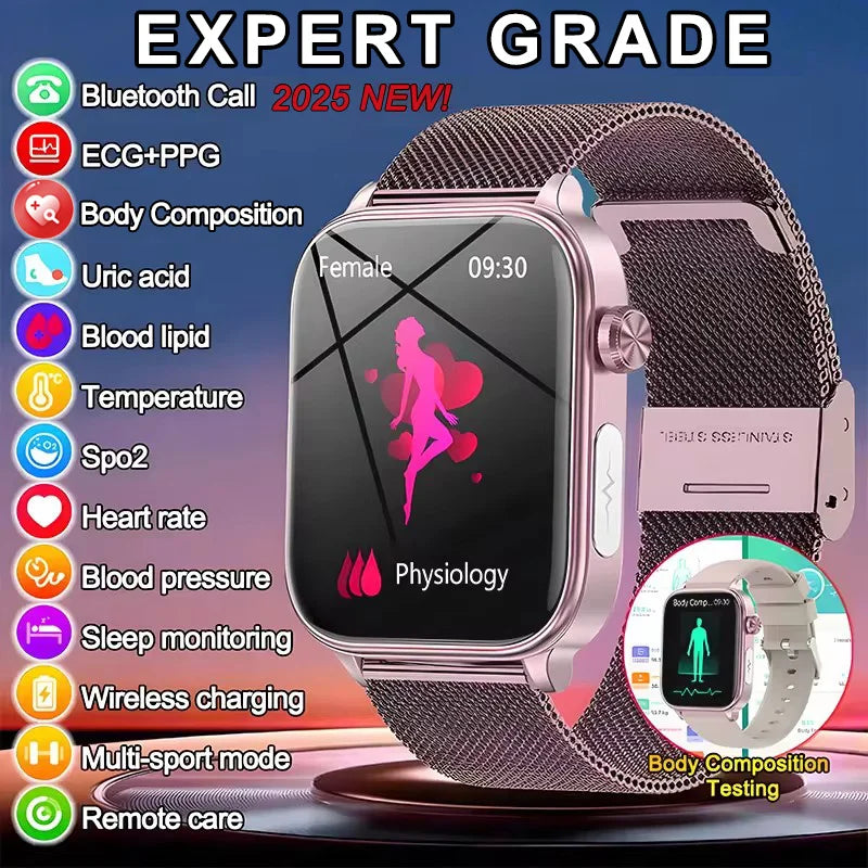 2025 ECG+PPG Smart Watch – Women’s Health & Vital Signs Tracker