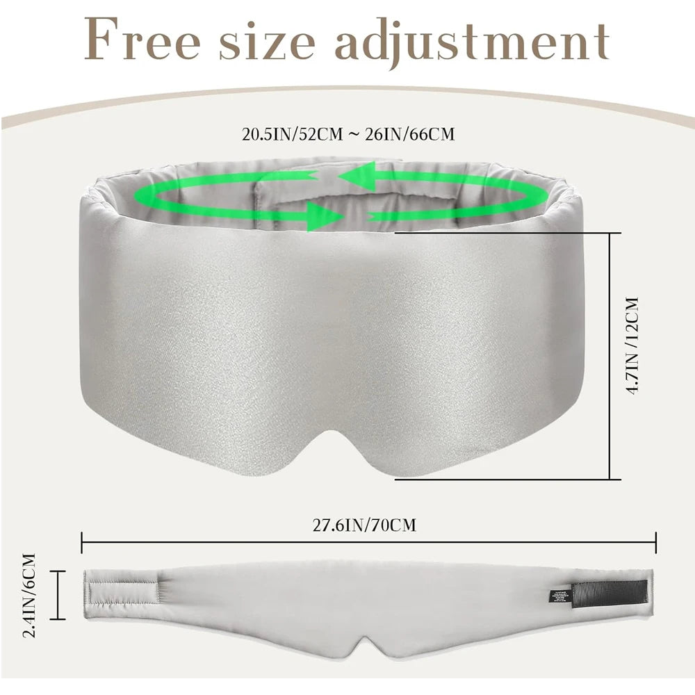 100% Mulberry Silk Sleep Mask – Soft Padded Travel Eyepatch